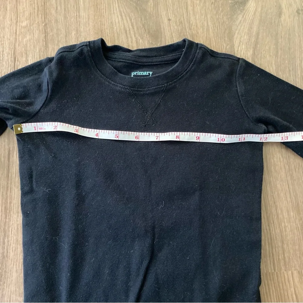 Primary Kids Pajama Set Size 6-7 Black Long Sleeve Stars and Moon Organic Cotton